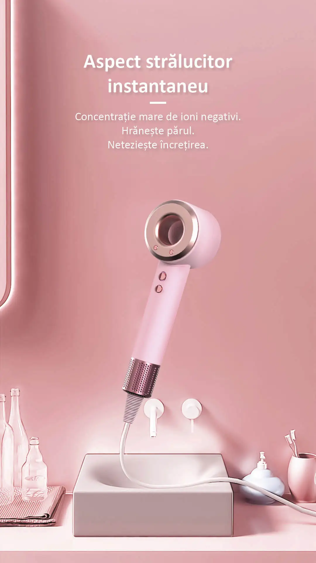 Obțineți strălucire instantanee cu uscătorul de păr ionic Daiwall G5 de 1400 W